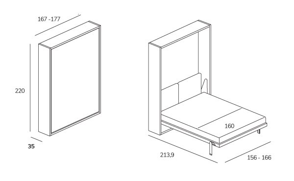 Opklapbed Penelope tech 35 C BedHabits